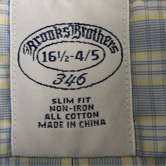 BROOKS BROTHERS 346 Slim Fit Men Plaid Long Sleeve Button Up Shirt 16 1/2-4/5 - Picture 4 of 9